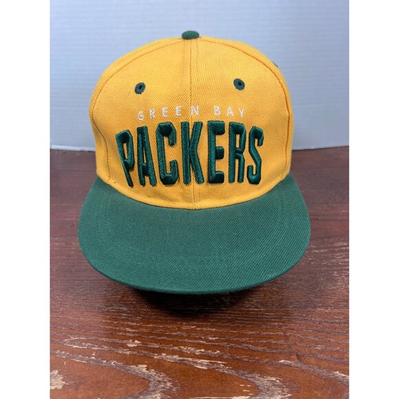 Vintage Green Bay Packers Snapback Hat By Budweiser Yellow & Green M3 - Picture 1 of 4